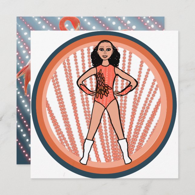 Flamingo Dancer B Feiertagskarte (Vorne/Hinten)