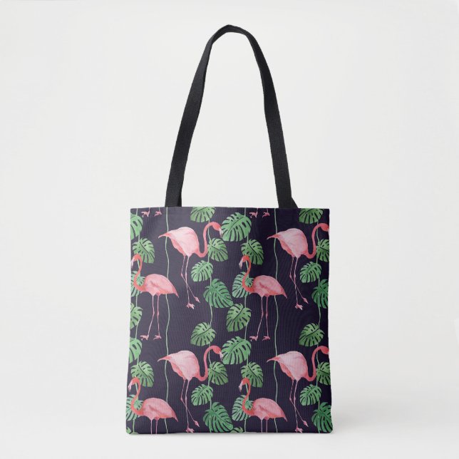 Flamingo Dark: Kleines Aquarellmuster. (Vorderseite)