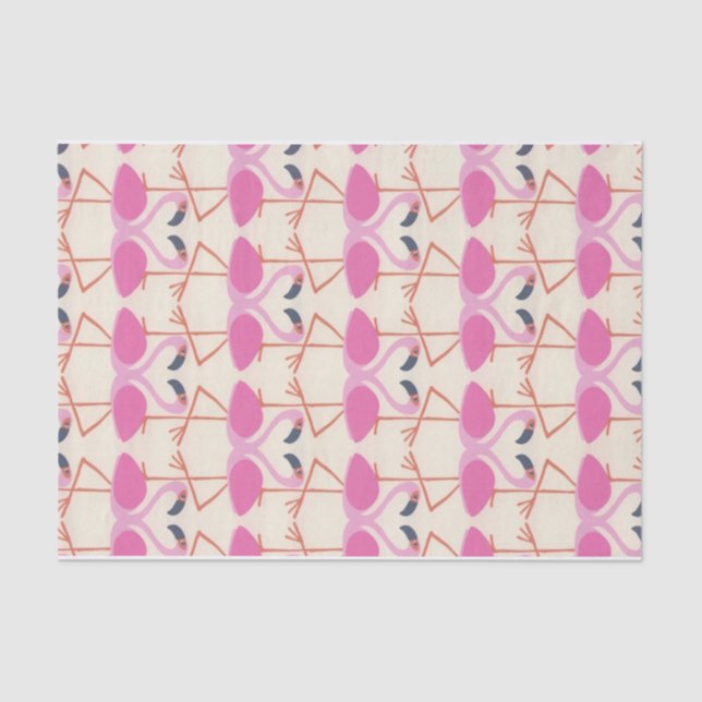 Flamingo Dekoration Tropical Vibes Exotic Bird Som Seidenpapier (Vorderseite)