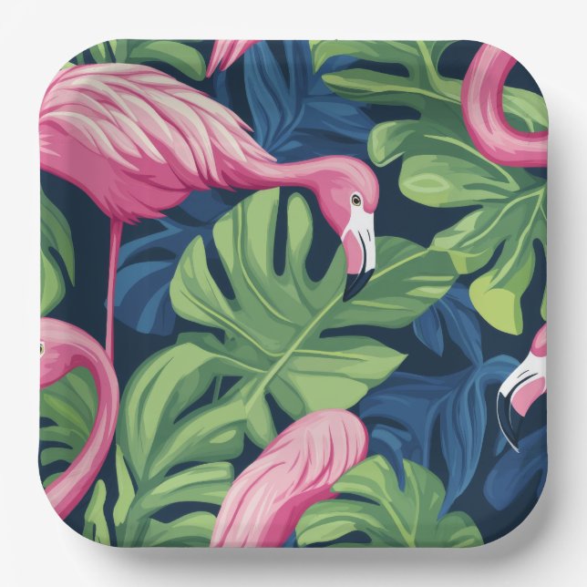 Flamingo Delight Paper Plate Pappteller (Vorderseite)