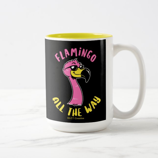 Flamingo der ganze Weg Zweifarbige Tasse (Rechts)