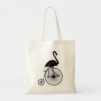 Flamingo, der Vintages Fahrrad reitet Tragetasche