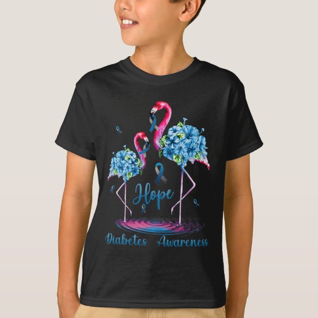 Flamingo Diabetes Awareness T-Shirt (Vorderseite)