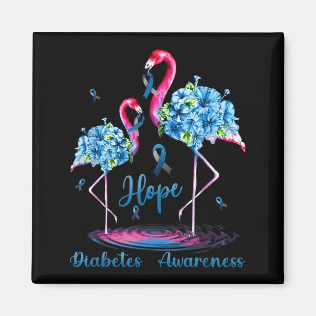 Flamingo Diabetes-Bewusstsein Magnet (Vorne)