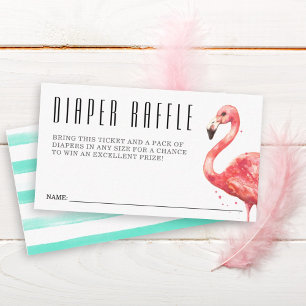 Flamingo Diaper Raffle Baby Dusche Begleitkarte