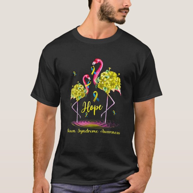 Flamingo-Down-Syndrom T-Shirt (Vorderseite)