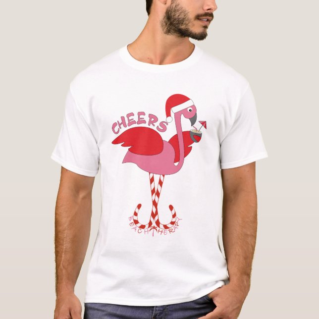 Flamingo Drinking Cocktail T - Shirt (Vorderseite)