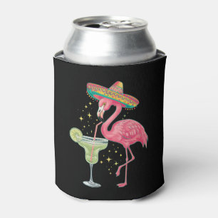 Flamingo Drinking Margarita Funny Mexican Poncho Dosenkühler
