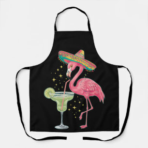 Flamingo Drinking Margarita Funny Mexican Poncho Schürze