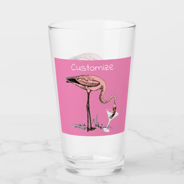 Flamingo Drinking Martini Thunder_Cove Glas (Vorderseite)