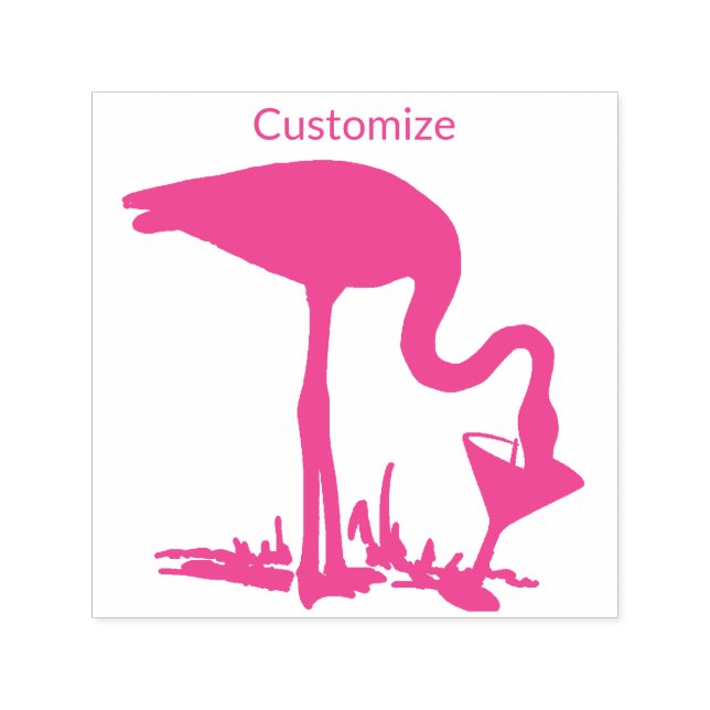 Flamingo Drinking Martini Thunder_Cove Permastempel (Design)