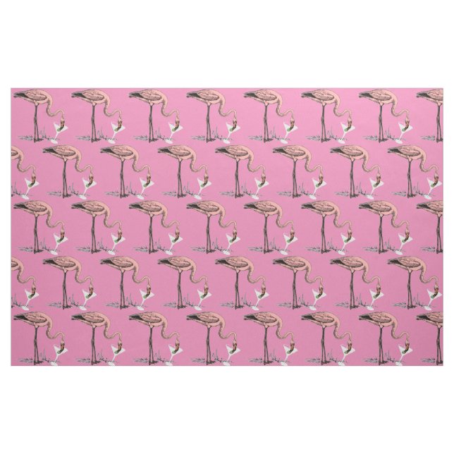 Flamingo Drinking Martini Thunder_Cove Stoff (Fat Quarter (45,7 x 55,9 cm))