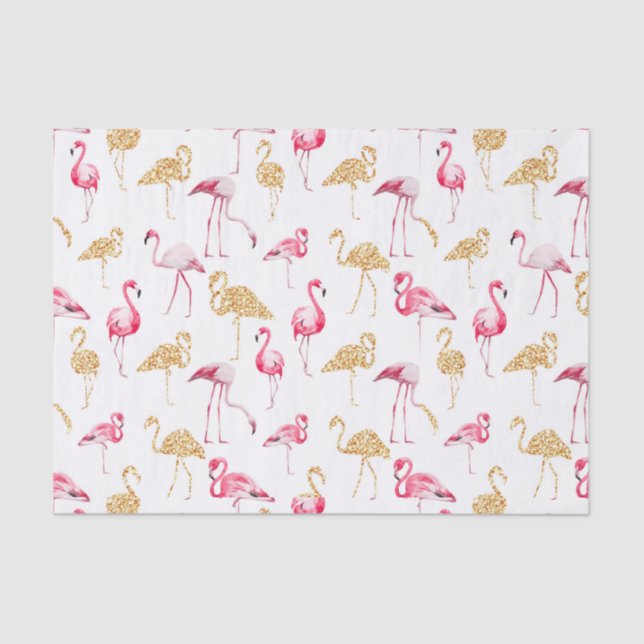 Flamingo-Druck Seidenpapier (Vorderseite)
