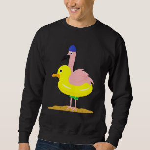 Flamingo Duck Floating Tire Animals Sweatshirt