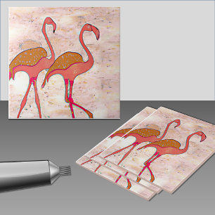 FLAMINGO DUO Rosa Marmor dekorativ Fliese