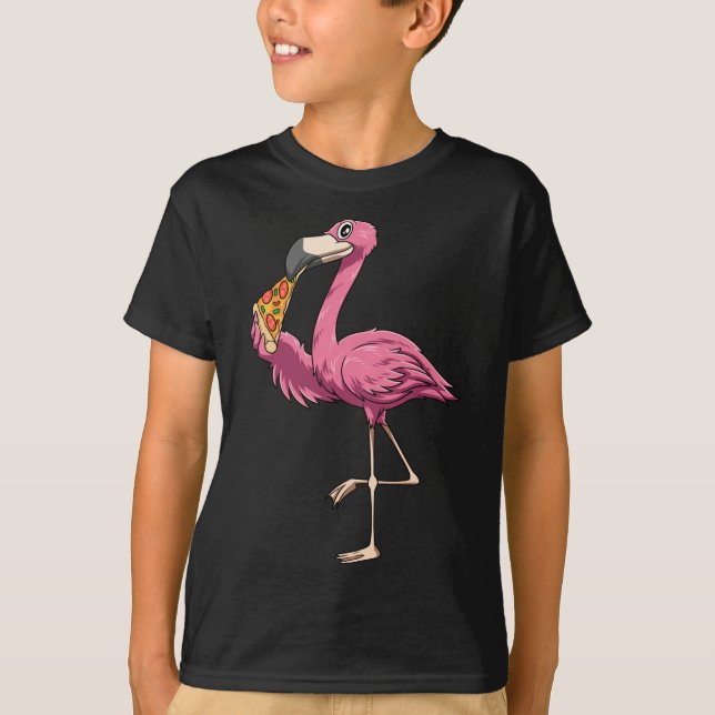 Flamingo Eating Pizza Flamingo Liebhaber Pizza Lov T-Shirt (Vorderseite)