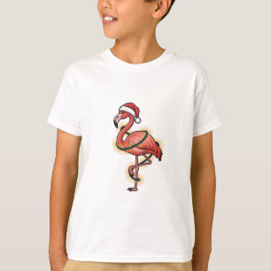 Flamingo eingewickelt in Weihnachtslicht Rosa Voge T-Shirt