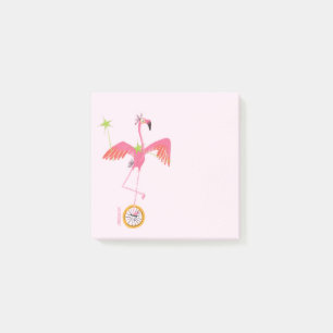 Flamingo Einrad Post-It Hinweis Klebezettel