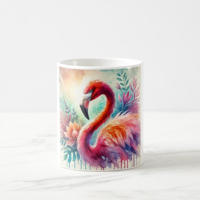 Flamingo Elegance 080824AREF149 - Watercolor Kaffeetasse (Mittel)