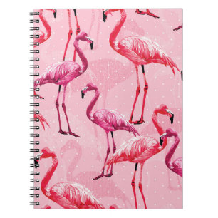 Flamingo Elegance: Rosa Vogelmuster. Notizblock