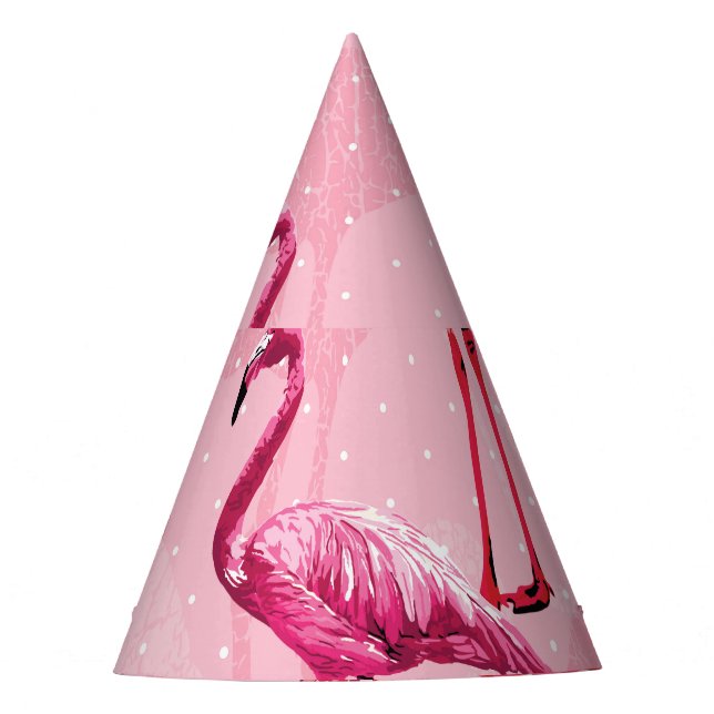 Flamingo Elegance: Rosa Vogelmuster. Partyhütchen (Vorderseite)