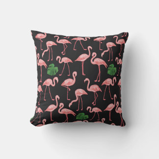 Flamingo Elegance: Vintag Monstera Fusion. Kissen