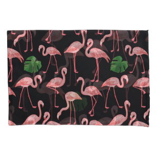 Flamingo Elegance: Vintag Monstera Fusion. Kissenbezug