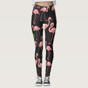 Flamingo Eleganz: Vintage Monstera Fusion. Leggings