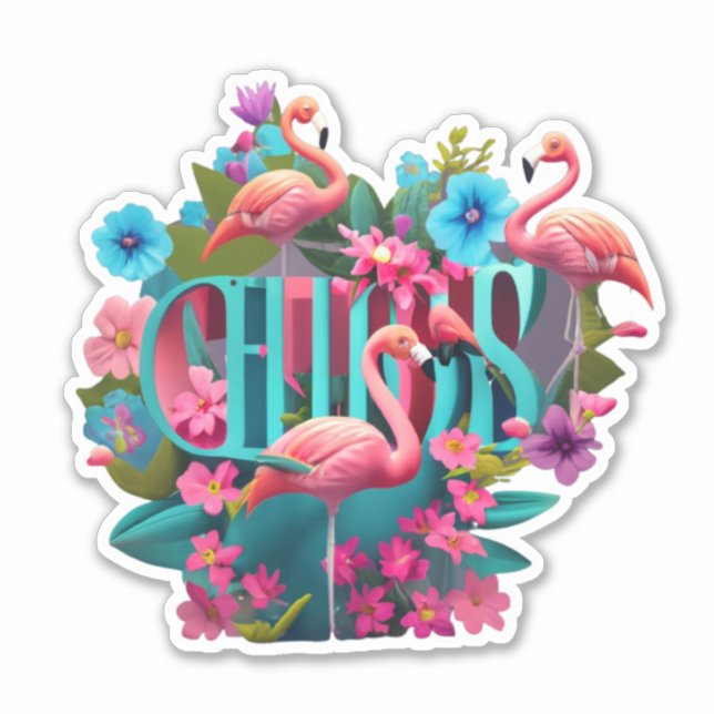 Flamingo Elevation Your Style with Stickers Aufkleber (Vorderseite)