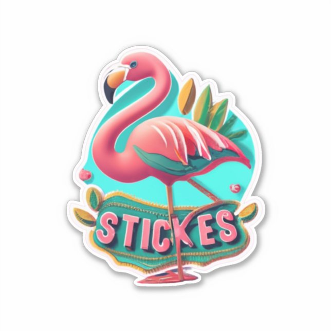 Flamingo Elevation Your Style with Stickers Aufkleber (Vorderseite)