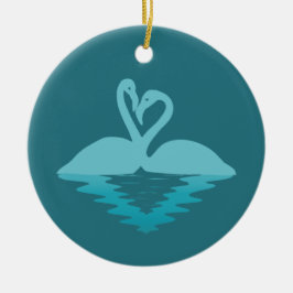 Flamingo Embrace Keramik Ornament