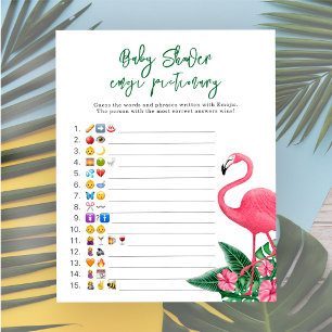 Flamingo - Emoji-Bilder-Spiel Baby-Party