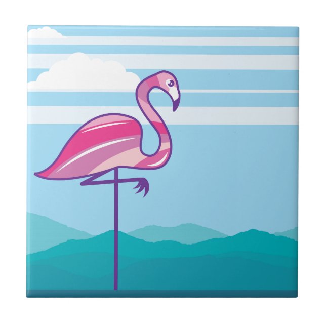 Flamingo-Entwurf Fliese (Vorderseite)