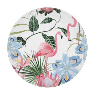 Flamingo Exotische Blume Tropisch nahtlos Schneidebrett