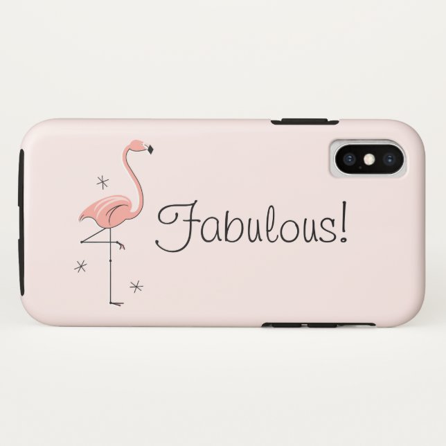 Flamingo 'Fabulous!' iPhone Case (Rückseite (Horizontal))