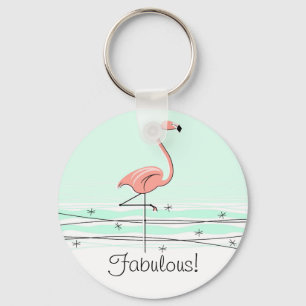 Flamingo 'Fabulous' Schlüsselkette grün Schlüsselanhänger