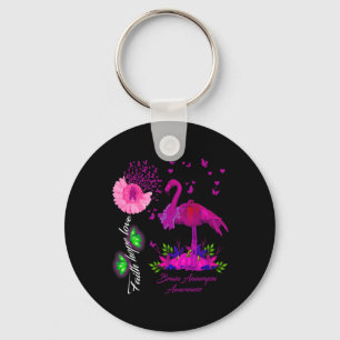 Flamingo Faith Hope Liebe Hirnaneurysm Bewusstsein Schlüsselanhänger