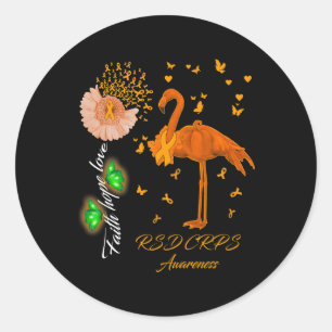 Flamingo Faith Hope Liebe Rsd Crps Bewusstsein Runder Aufkleber