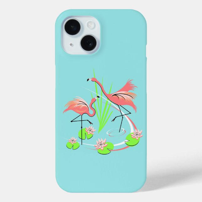 Flamingo Fandango Duo iPhone Case (Rückseite)