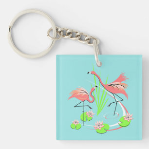 Flamingo Fandango Duo Schlüsselanhänger Acrylquadr
