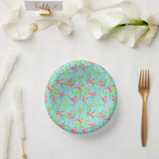 Flamingo Fandango Multi Paper Plate Pappteller
