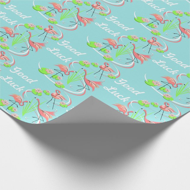 Flamingo Fandango Trio Viel Glück Geschenkpackung Geschenkpapier (Ecke)