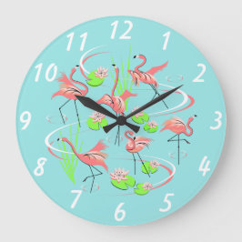 Flamingo Fandango Uhr rund