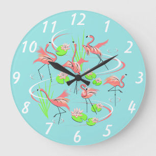 Flamingo Fandango Uhr rund