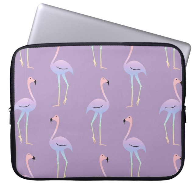Flamingo farbiger Regenbogenvogel. Schöne nahtlos Laptopschutzhülle (Vorderseite)