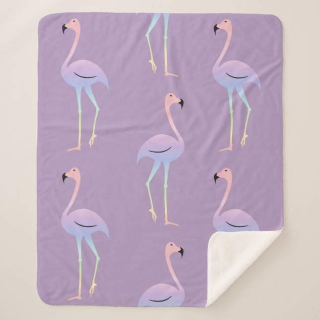 Flamingo farbiger Regenbogenvogel. Schöne nahtlos Sherpadecke (Vorderseite)