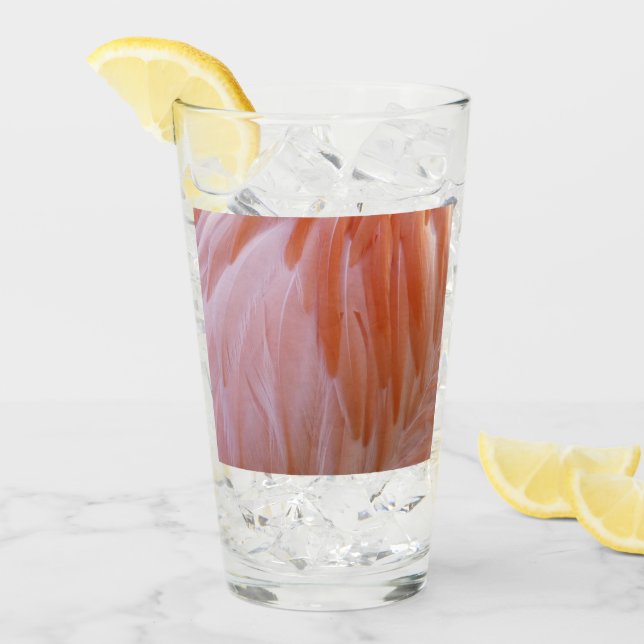 Flamingo Feathers in Pink-Schatten Glas (Vorderseite Ice)