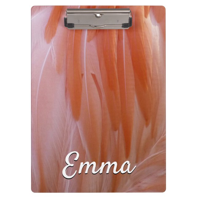 Flamingo Feathers in Pink-Schatten Klemmbrett (Vorderseite)