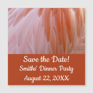 Flamingo Feathers in Shades of Pink Save the Date Magnetkarte