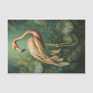Flamingo Federfein Schmuck, Elegante Botanik Seidenpapier